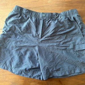 Columbia hiking shorts, gray / blue-ish, 6” inseam, women’s M, lightweight